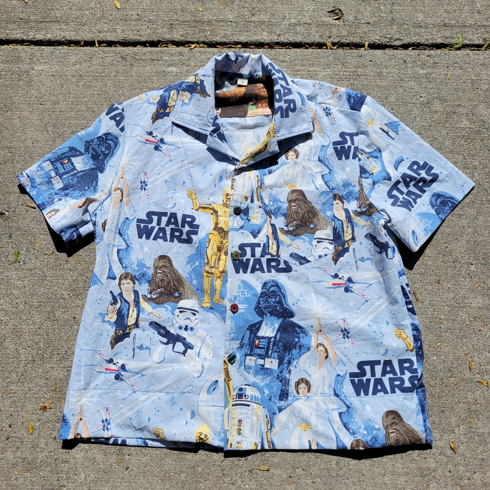 Vintage Canadian professionally hand made local STAR WARS bedsheets button up sh